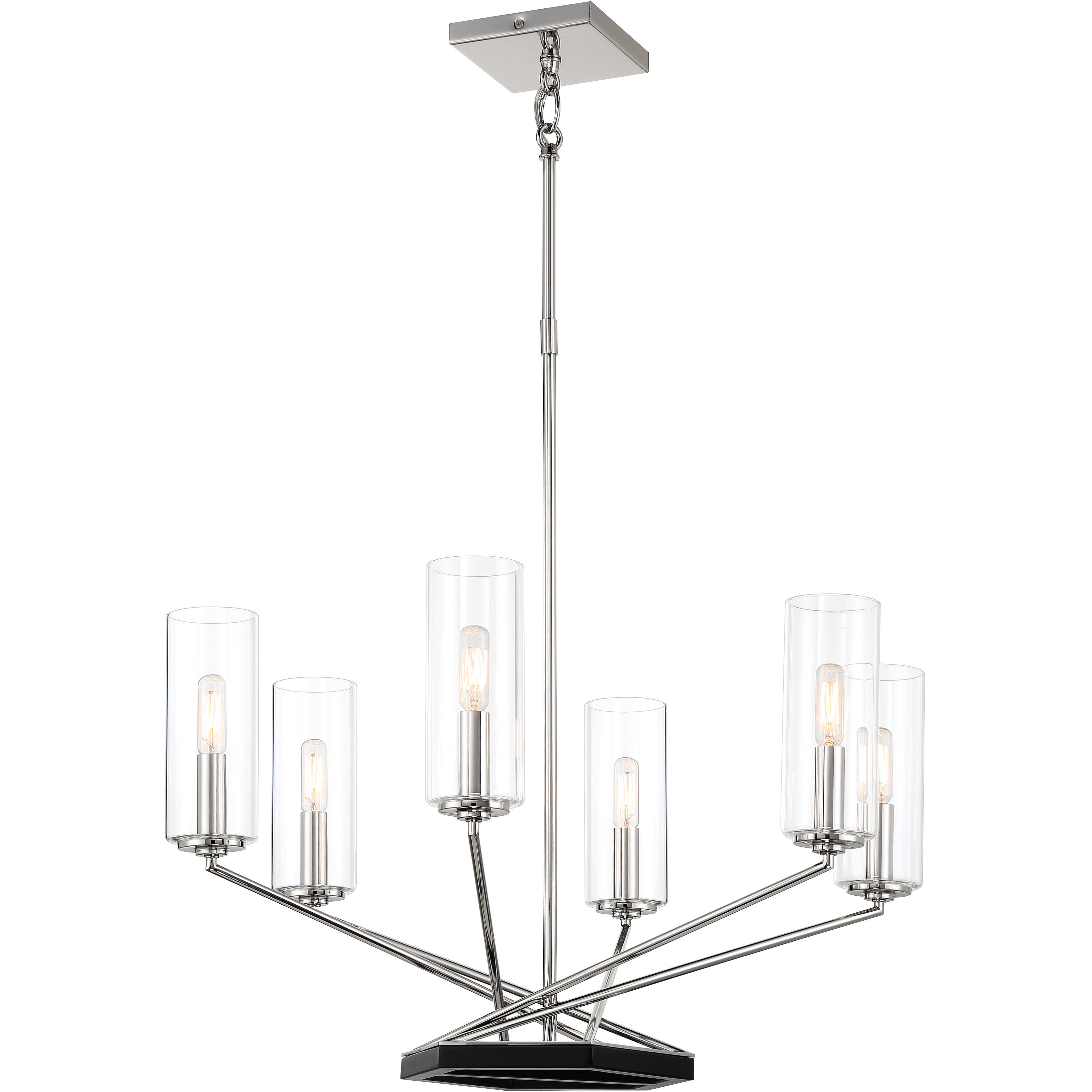 Highland Crossing 6 Light 26.63 inch Coal/Polished Nickel Chandelier Ceiling Light