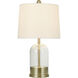 Cameron 19.75 inch 60 watt Brushed Gold-Clear-White Table Lamp Portable Light