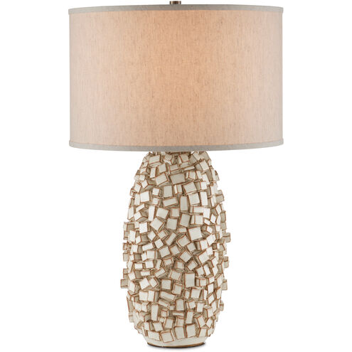 Sugar Cube 29 inch 150 watt Ivory/Brown Table Lamp Portable Light