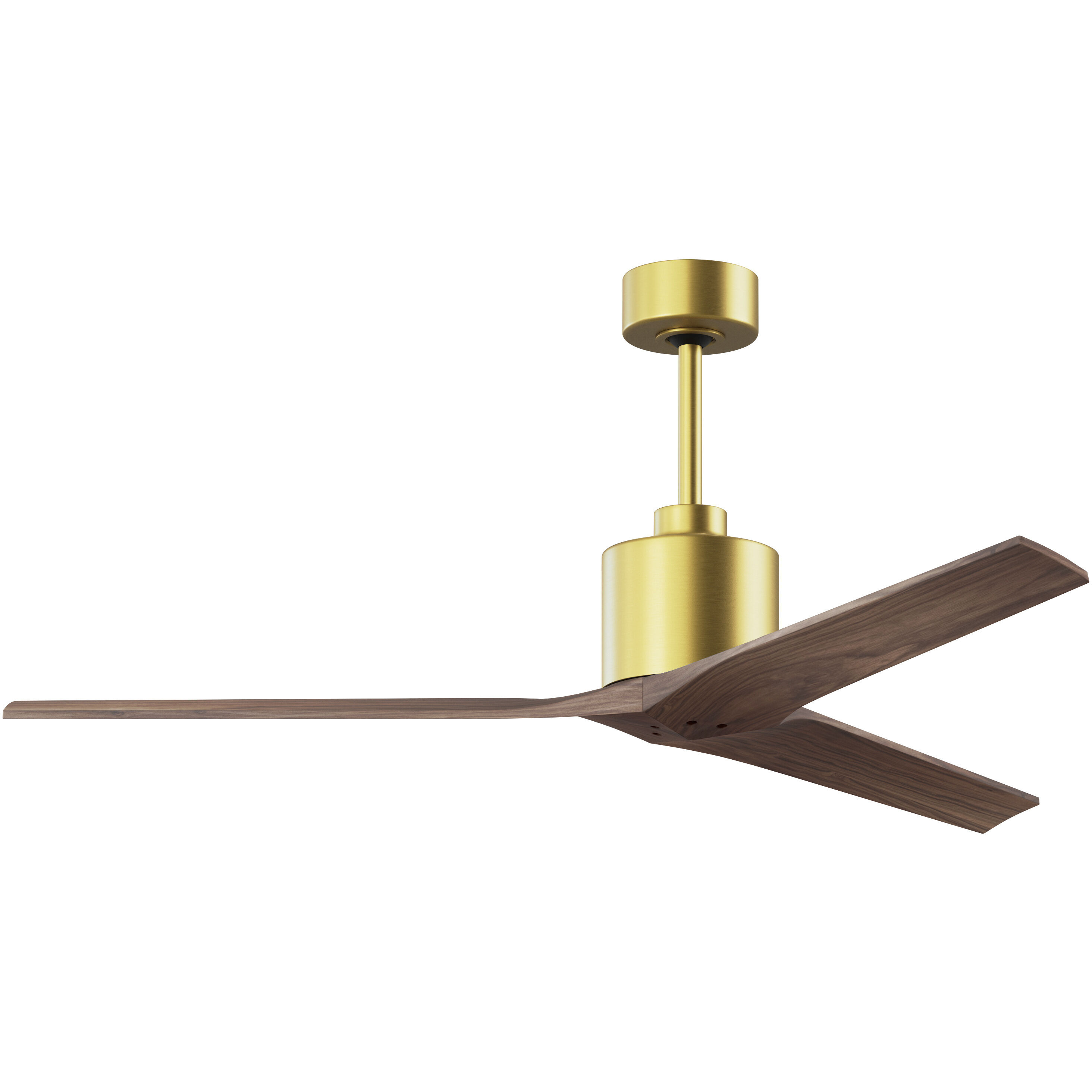 Atlas Mollywood 60 inch Brushed Brass with Walnut Tone Blades Ceiling Fan