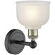Dayton 1 Light 5.5 inch Black Antique Brass and White Sconce Wall Light