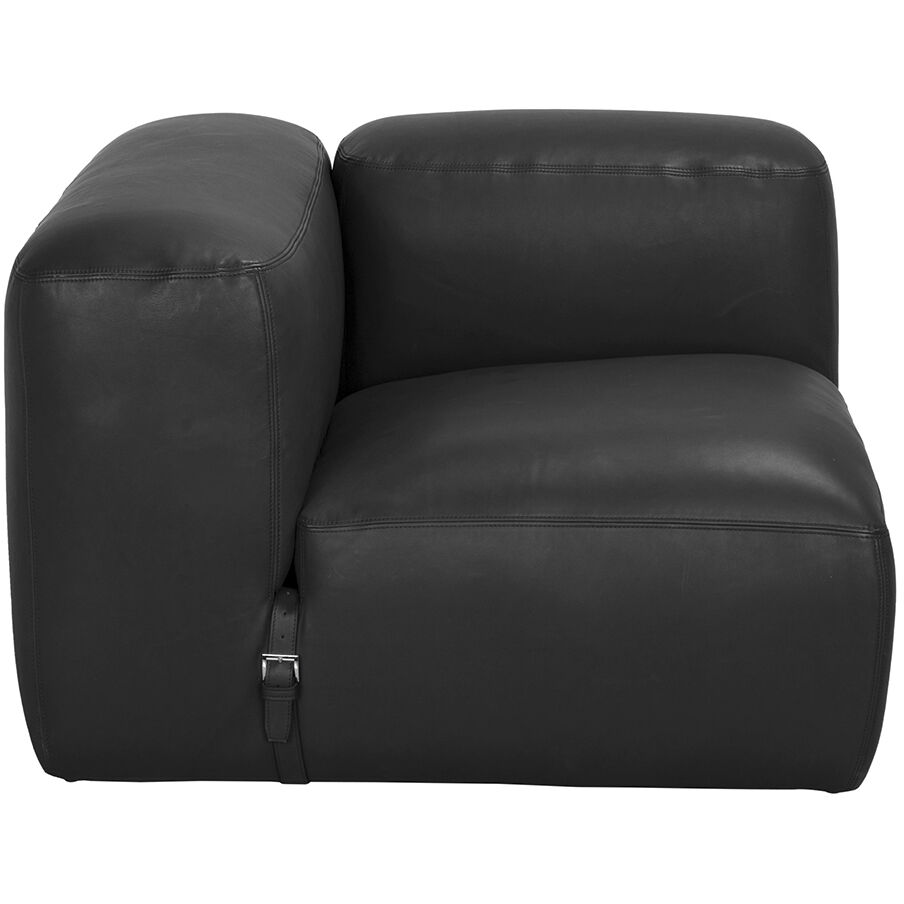 Augustus Santosa Matte Black Modular Sofa, Right Corner