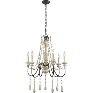 Sommieres 6 Light 25 inch Antique French Cream Chandelier Ceiling Light