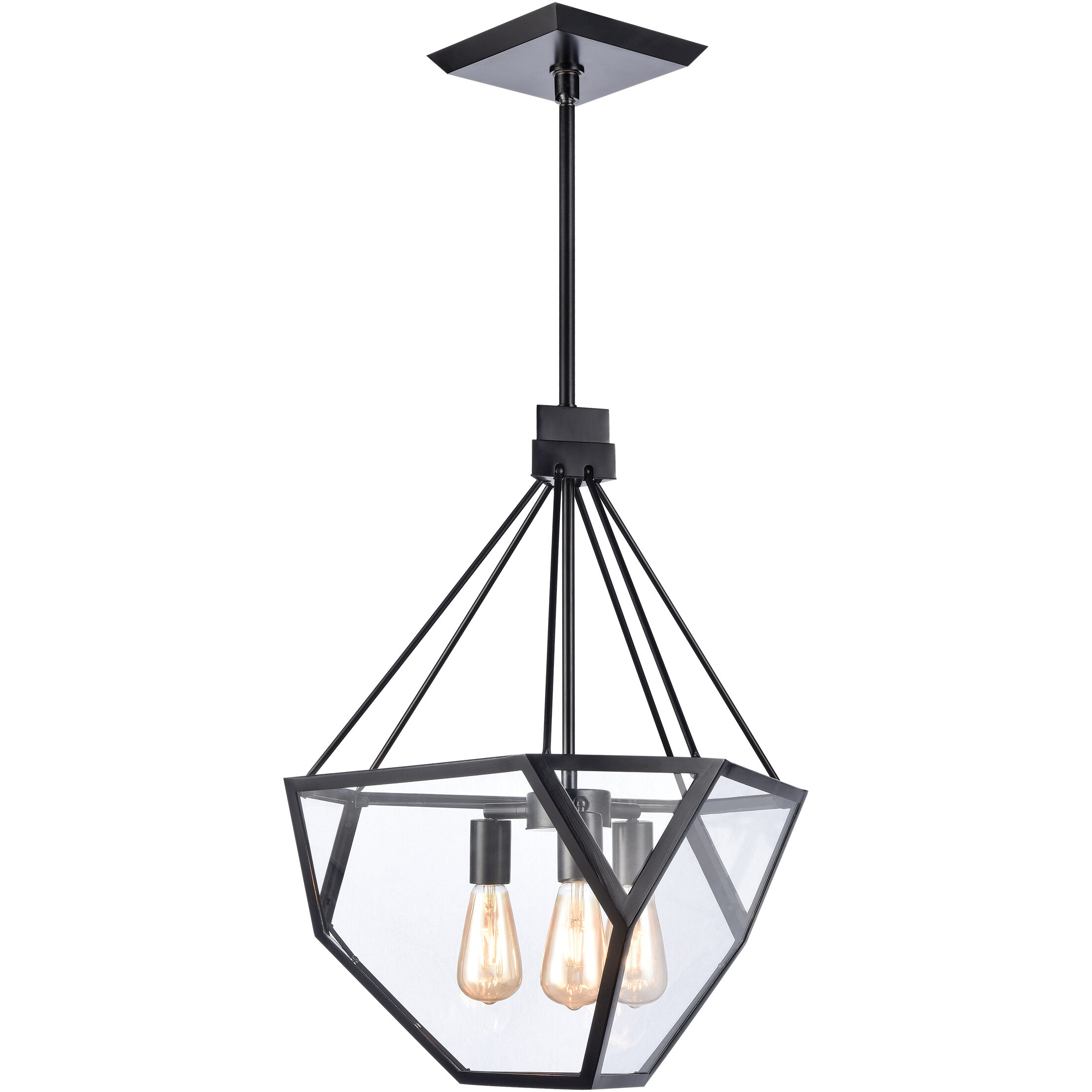 Moonbow 3 Light 18 inch Satin Brushed Black Chandelier Ceiling Light