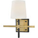 Saunders 3 Light 23 inch Black and Lacquered Brass Bath Light Wall Light in Black with Lacquered Brass