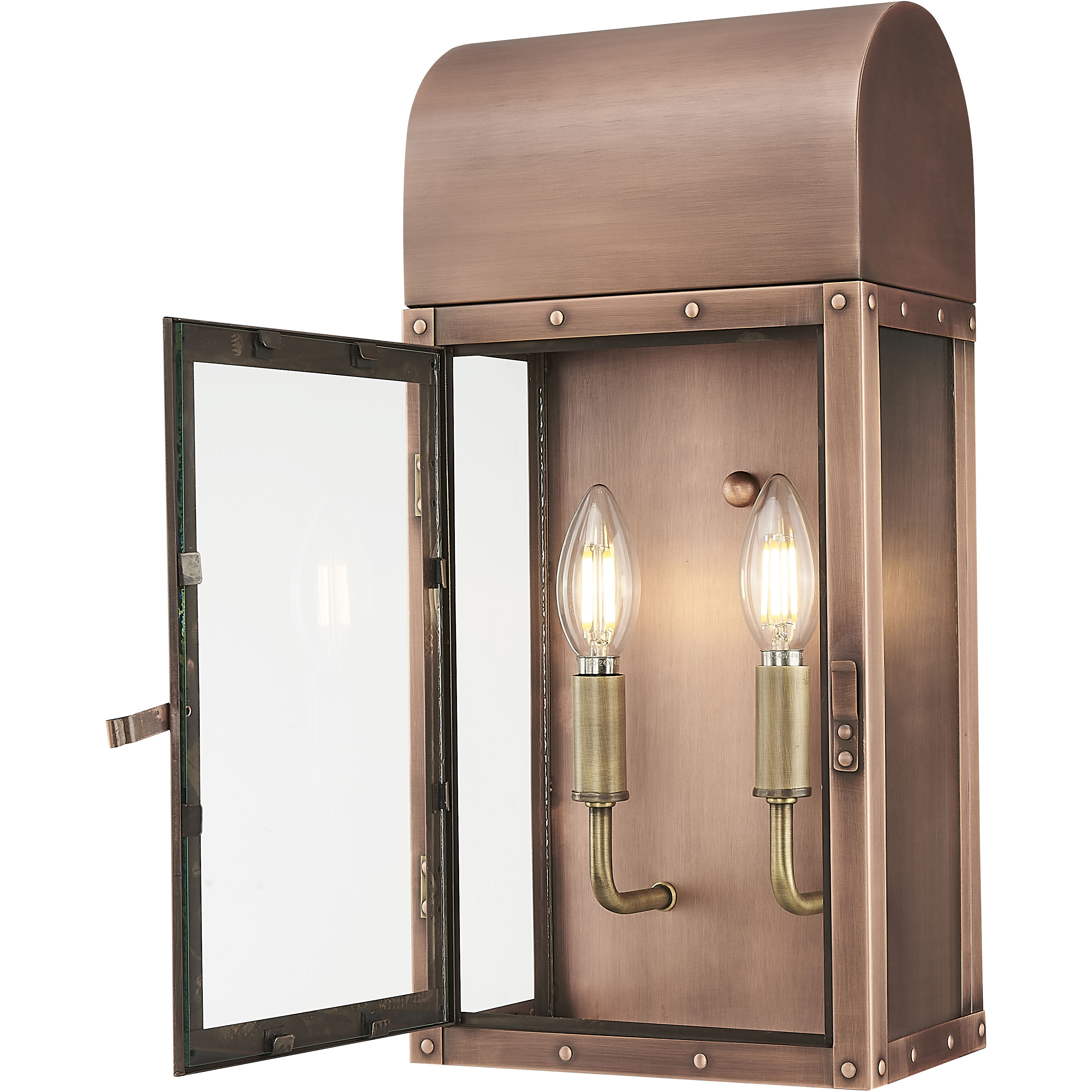 Spencer 2 Light 16.75 inch Antique Copper Exterior Wall Mount