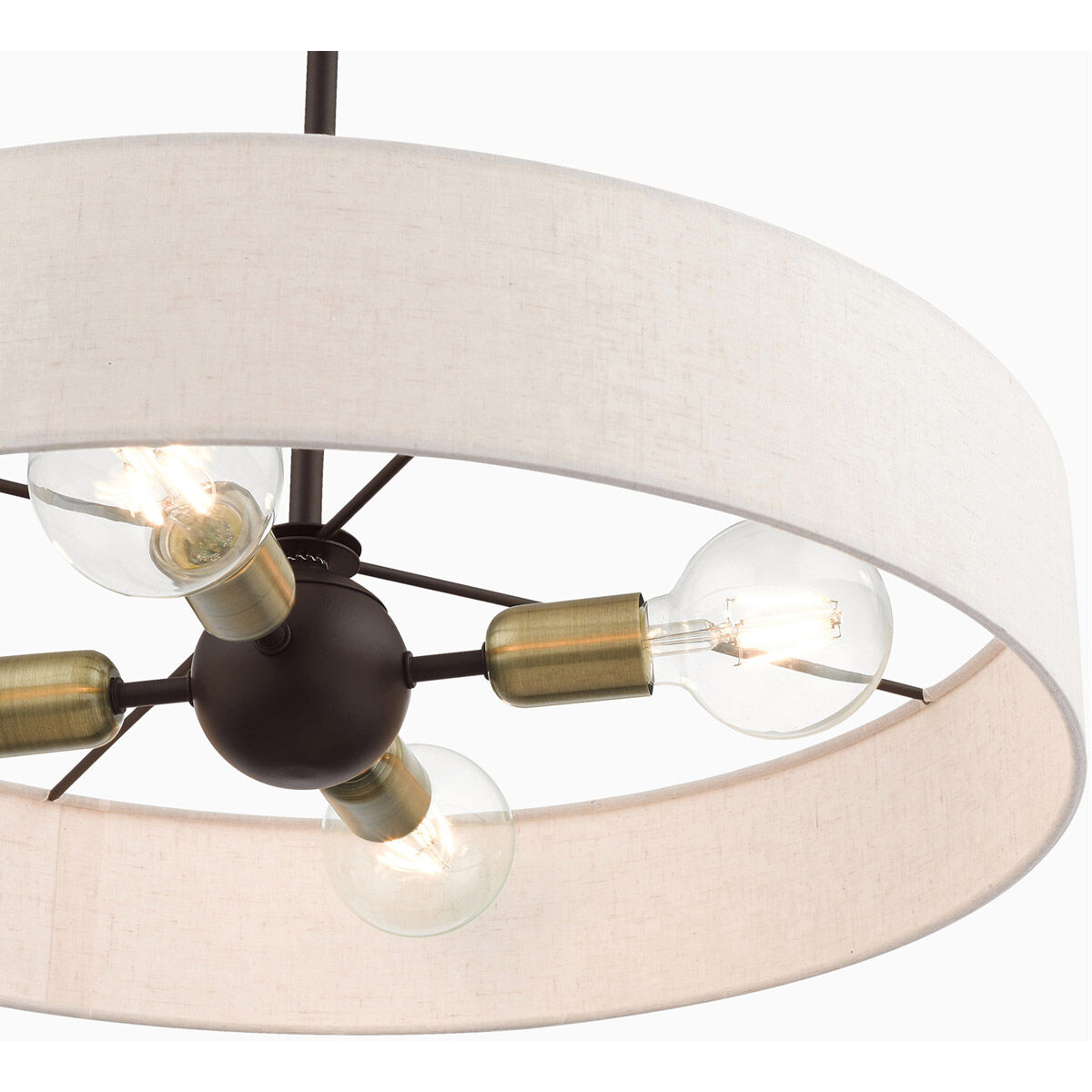 Venlo 4 Light 22 inch Bronze with Antique Brass Accents Pendant Ceiling Light