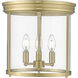 Thayer 3 Light 13 inch Luxe Gold Flush Mount Ceiling Light