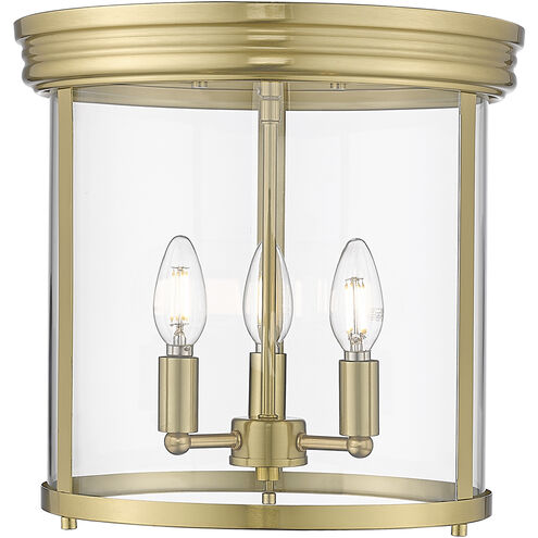 Thayer 3 Light 13 inch Luxe Gold Flush Mount Ceiling Light