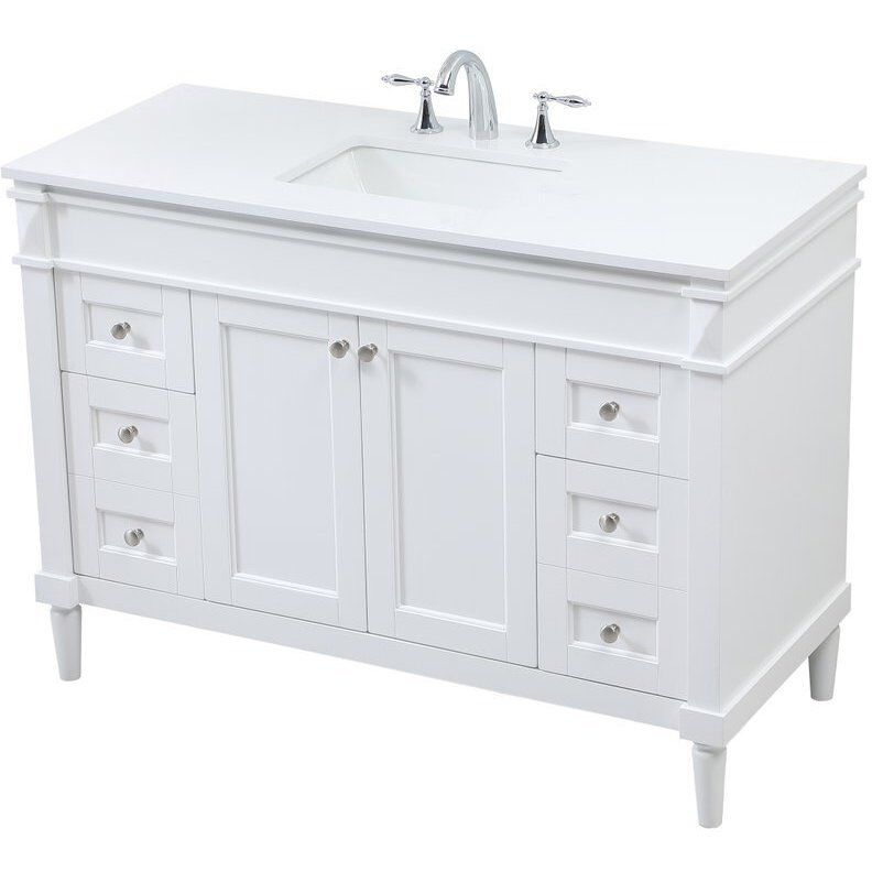 Bennett 48 X 21 X 35 inch White Vanity Sink Set