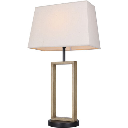 Burke 26 inch 60.00 watt Matte Black and Brushed Brown Table Lamp Portable Light