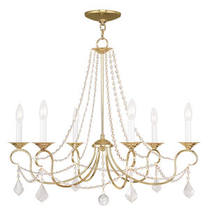 Pennington 6 Light 28 inch Polished Brass Chandelier Ceiling Light