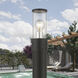 Atlantic 1 Light 9.25 inch Textured Black with Antique Silver Finish Accents Outdoor Small Post Top Lantern
