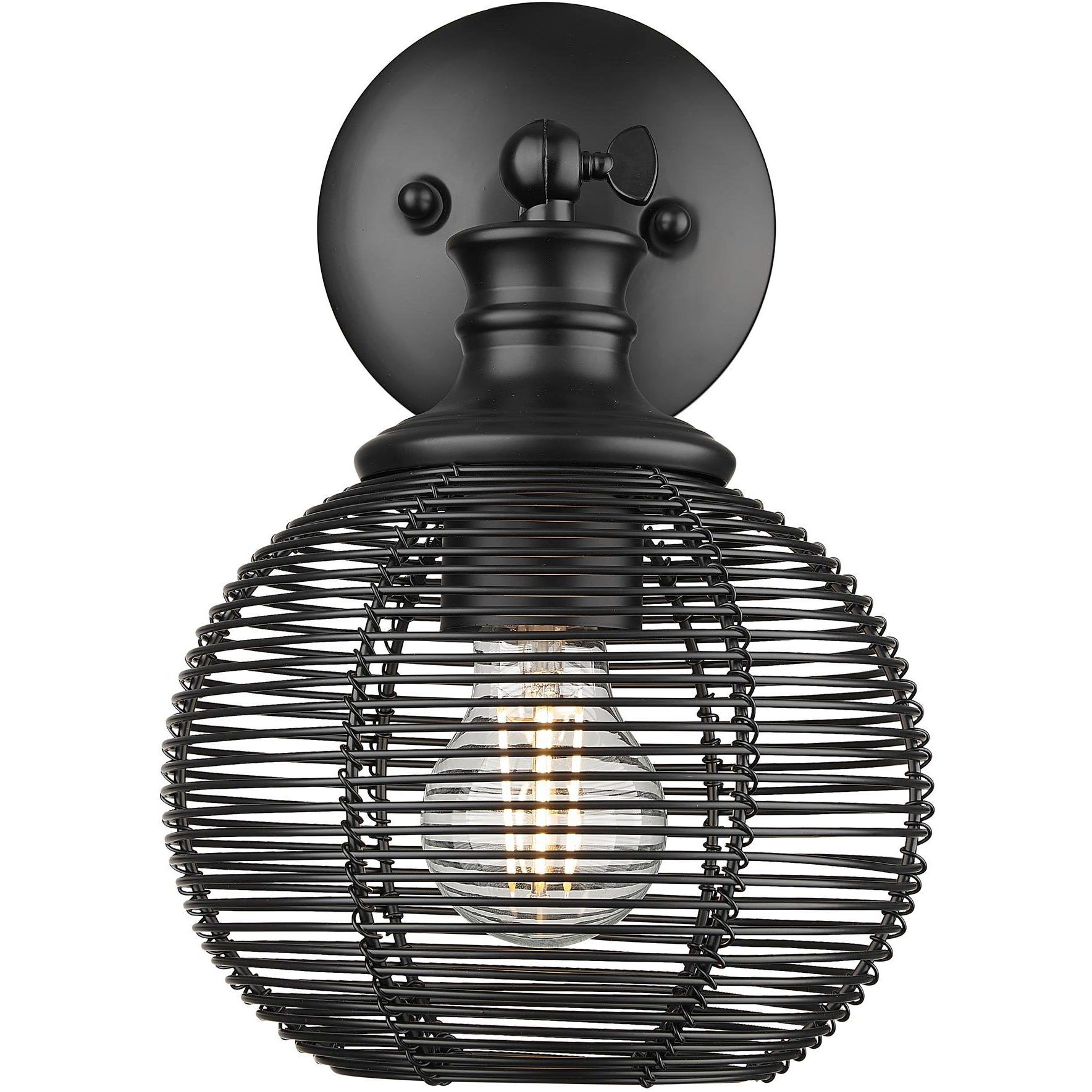 Calypso 1 Light 7.5 inch Matte Black Wall Sconce Wall Light