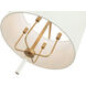 Secret Agent 4 Light 24 inch Painted Gold and White Leather Pendant Ceiling Light