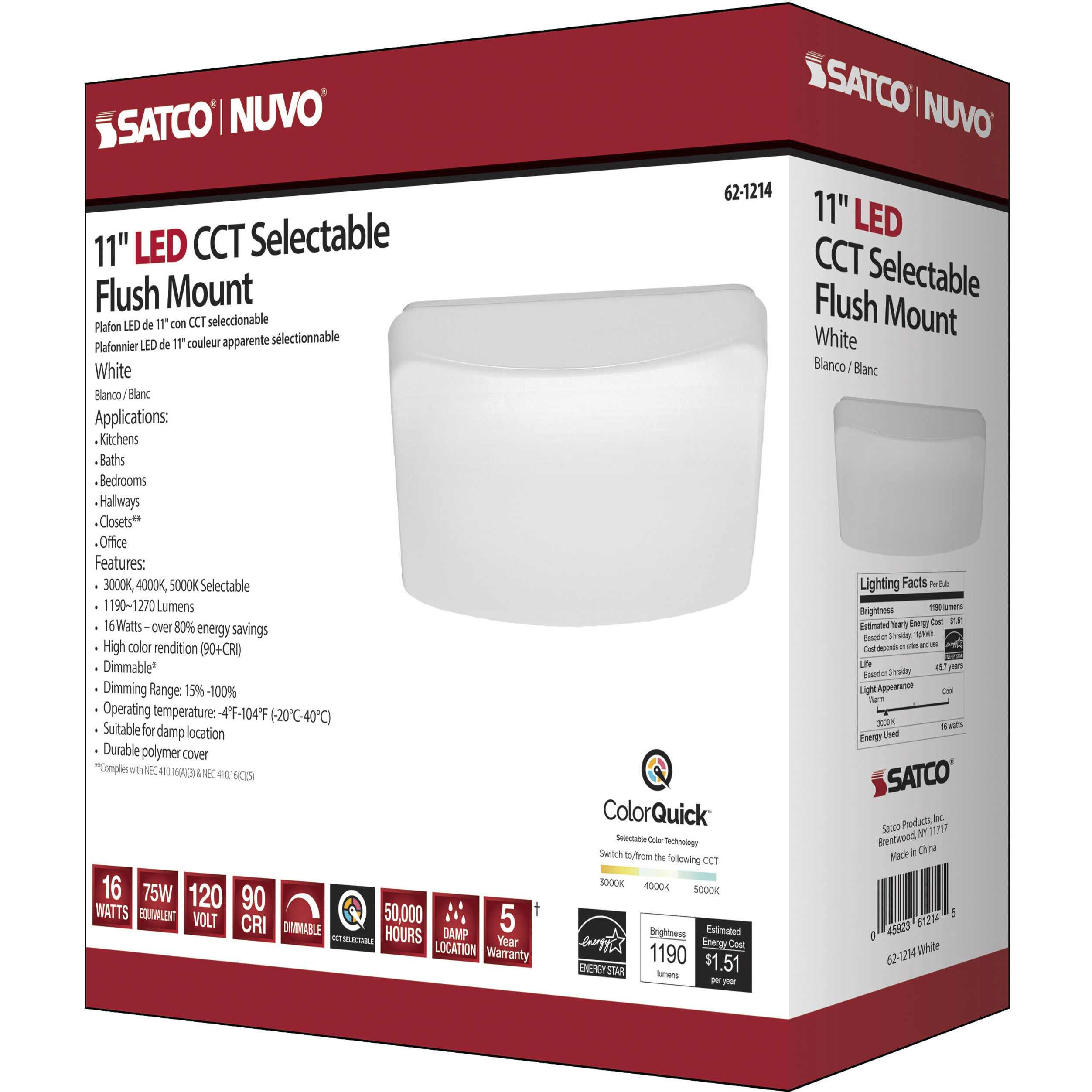 Cloud LED 11 inch White Flush Mount Ceiling Light