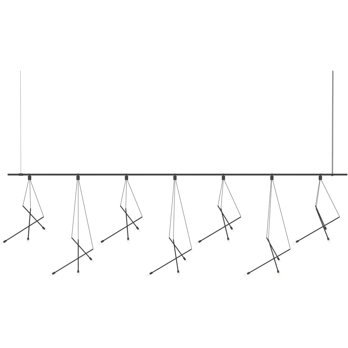 Suspenders LED 97 inch Satin Black Suspension Ceiling Light