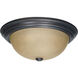 Brentwood 3 Light 15 inch Mahogany Bronze and Champagne Flush Mount Ceiling Light