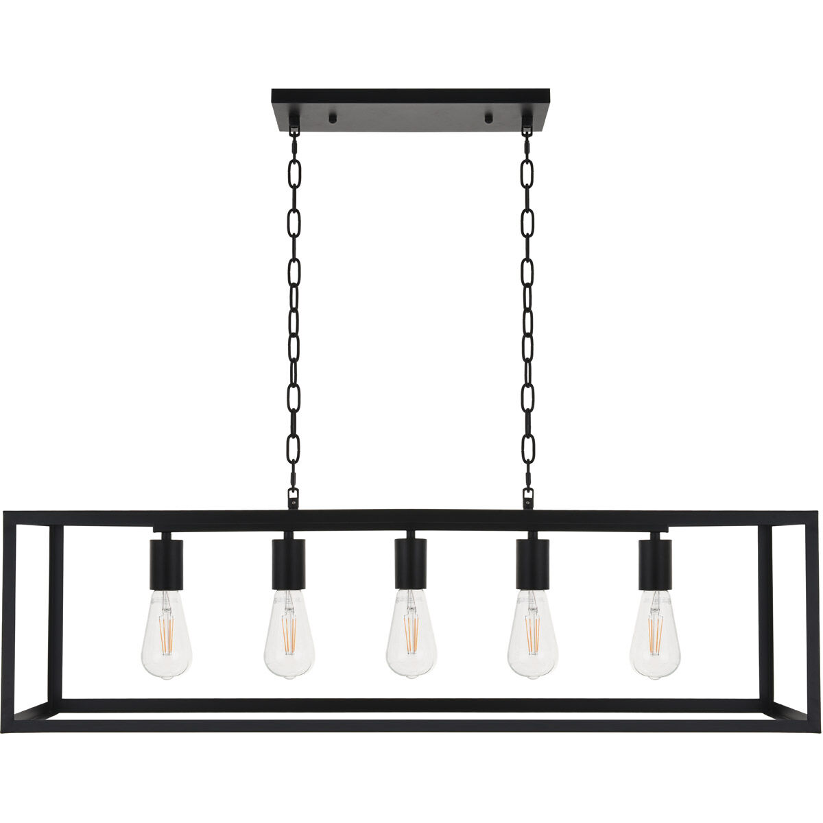 Resolute 5 Light 38 inch Black Pendant Ceiling Light