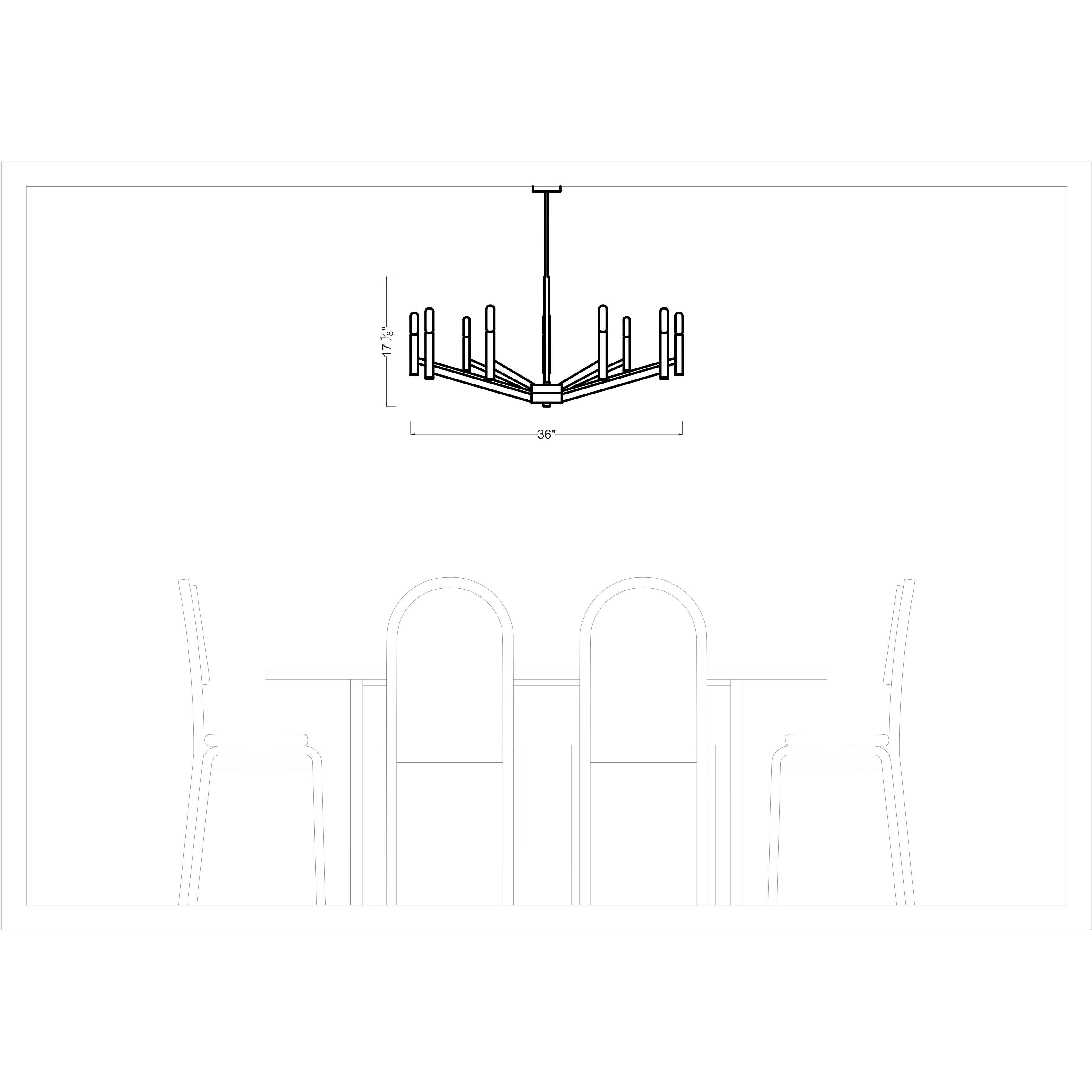 Vector 9 Light 36 inch Chrome Chandelier Ceiling Light