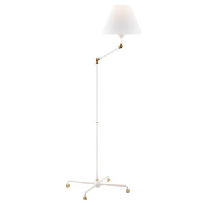 Classic No.1 59.5 inch 60.00 watt Aged Brass / White Floor Lamp Portable Light