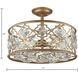 Armand 4 Light 17 inch Matte Gold Semi Flush Mount Ceiling Light