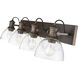 Hines 4 Light 34.5 inch Rubbed Bronze Bath Vanity Light Wall Light in Seeded Glass