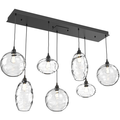 Misto 7 Light 48.4 inch Matte Black Linear Pendant Ceiling Light in Misto Clear, Multi-Port