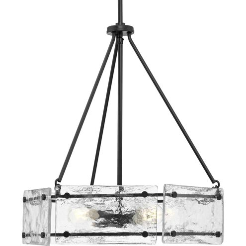 Rivera 4 Light 20.5 inch Matte Black Chandelier Ceiling Light, Design Series