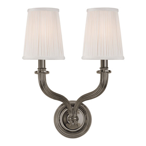 Danbury 2 Light 14 inch Antique Nickel Wall Sconce Wall Light