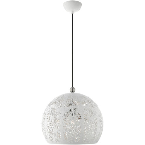 Chantily 3 Light 16 inch White with Brushed Nickel Accents Pendant Ceiling Light