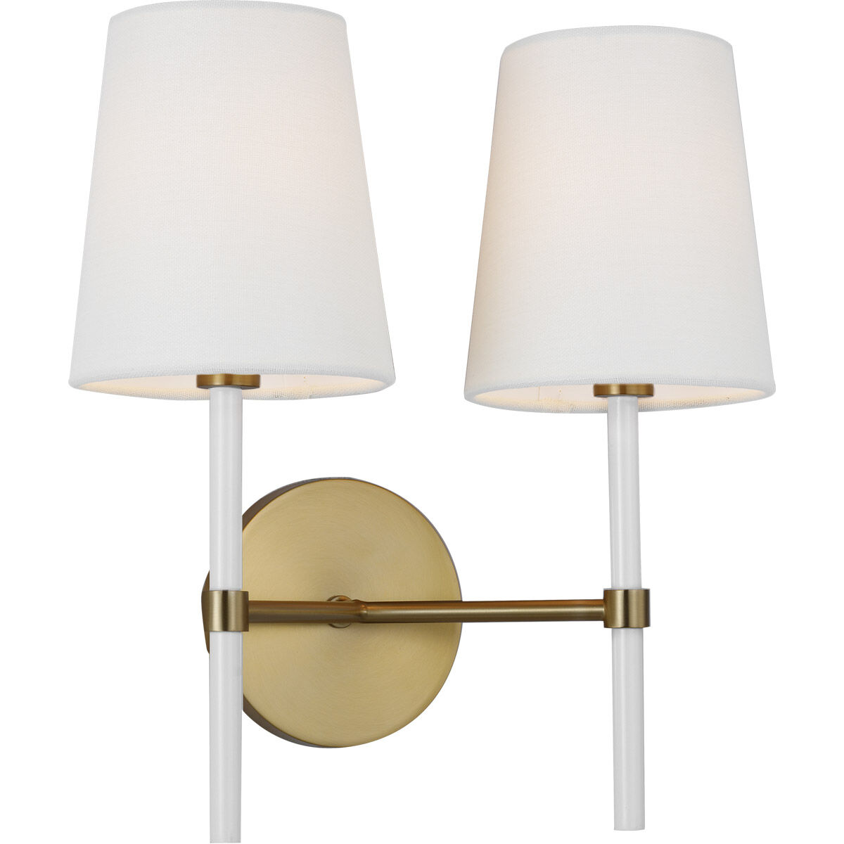 kate spade new york Monroe Wall Sconce Wall Light in Burnished Brass / Gloss White