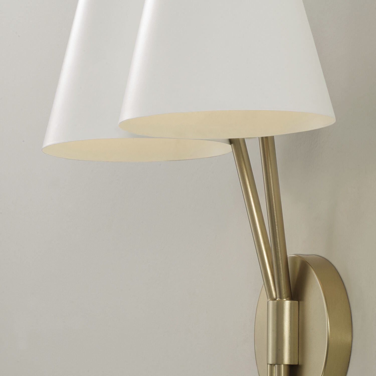 Cami 2 Light 12.5 inch Aged Brass and White Sconce Wall Light