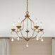 Chesterfield 5 Light 22 inch Antique Gold Leaf Chandelier Ceiling Light