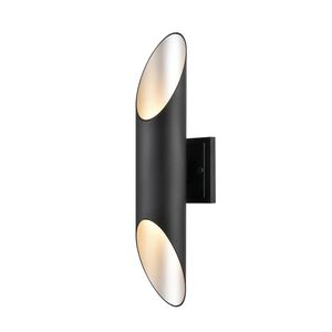 Brecon Outdoor 2 Light 20 inch Stainless Steel and Black Outdoor Sconce