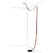 Art & Alchemy SNAPS LED 36 inch Black Floor-to-Ceiling Plug-in Lamp Ceiling Light in White Leather with Alabaster