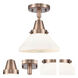 Franklin Restoration Caden LED 8 inch Antique Copper Flush Mount Ceiling Light in Matte White Glass