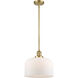 Franklin Restoration Bell 1 Light 12 inch Satin Gold Mini Pendant Ceiling Light in Incandescent, Matte White, Franklin Restoration
