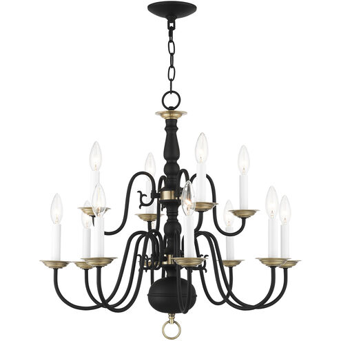 Williamsburg 12 Light 26 inch Black Chandelier Ceiling Light