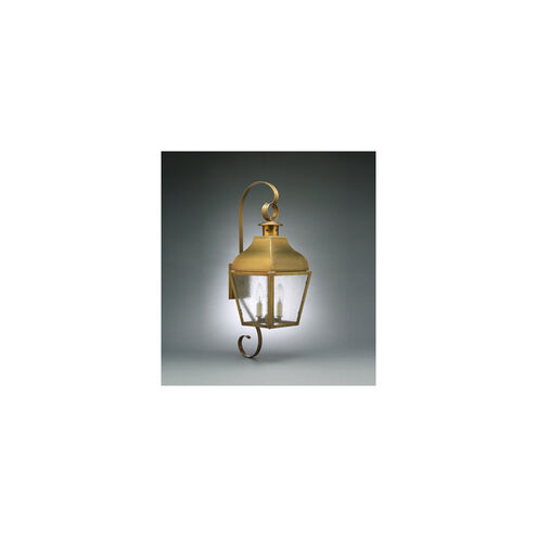 Stanfield 1 Light 27 inch Antique Brass Outdoor Wall Light in Clear Glass, One 75W Medium with Chimney