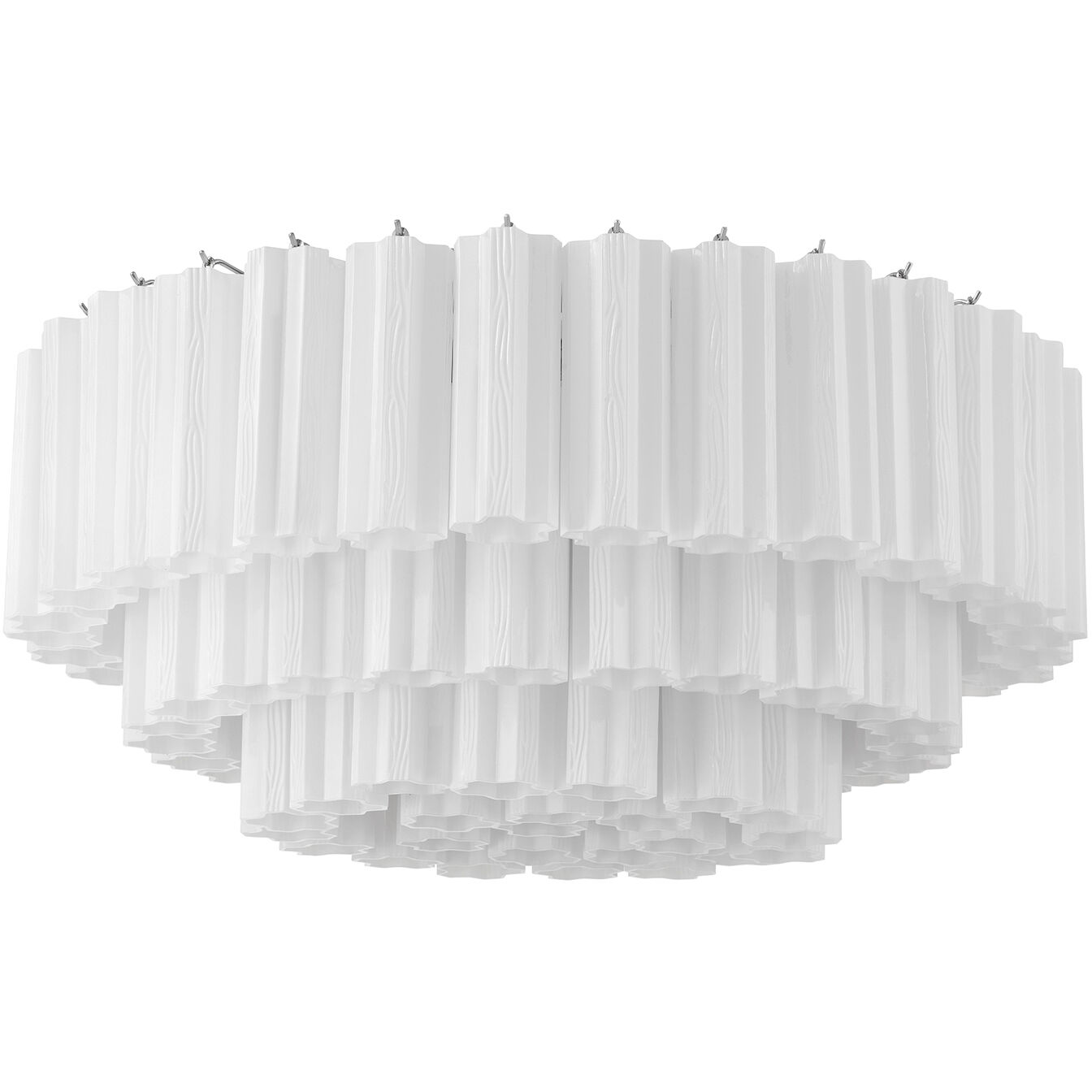 Addis 16 Light 32 inch Polished Chrome Flush Mount Ceiling Light in Tronchi Glass White