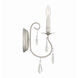 Ashton Bath Sconce Wall Light in Clear Hand Cut, Olde Silver