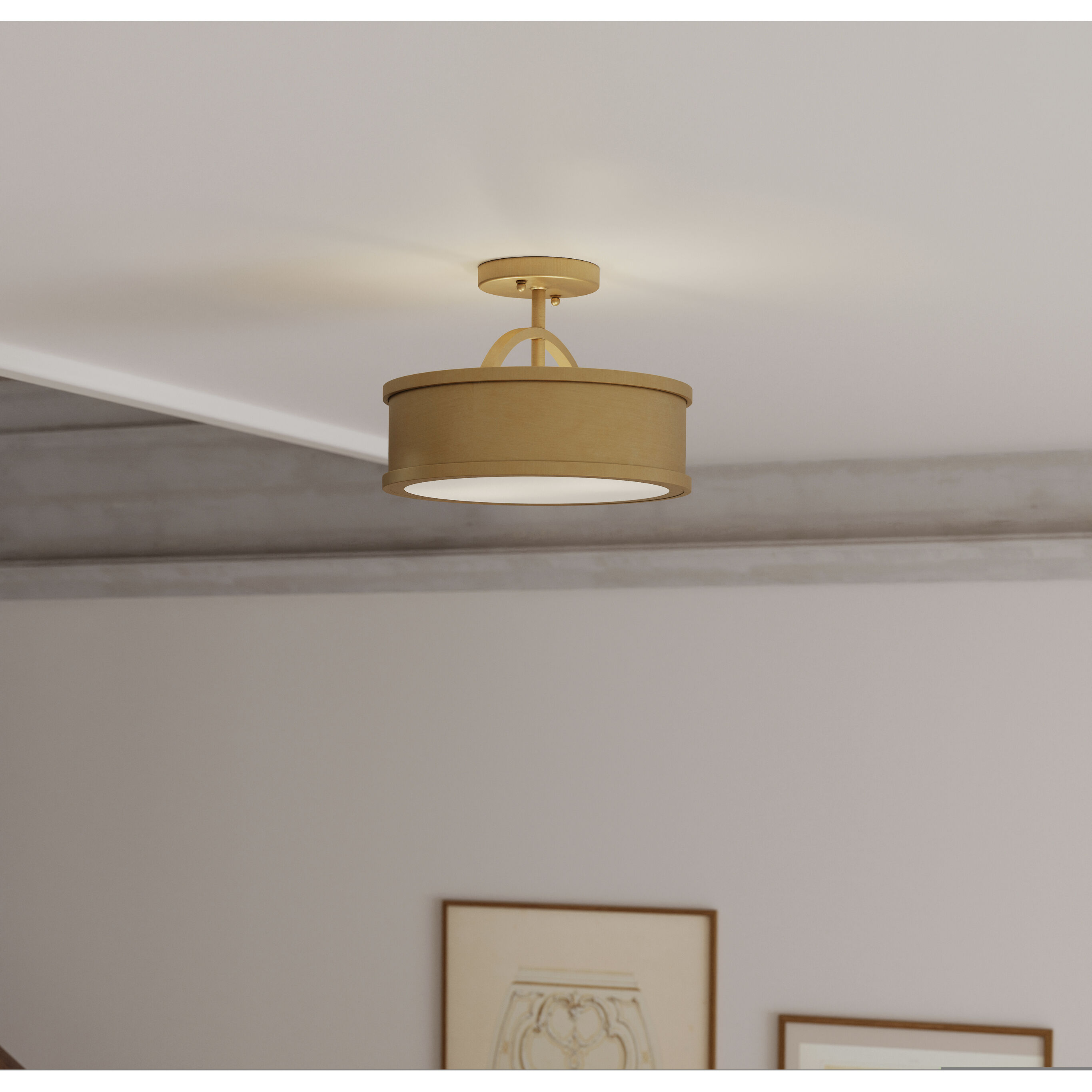 Wynn 2 Light 12 inch Legacy Brass Semi-Flush Mount Ceiling Light