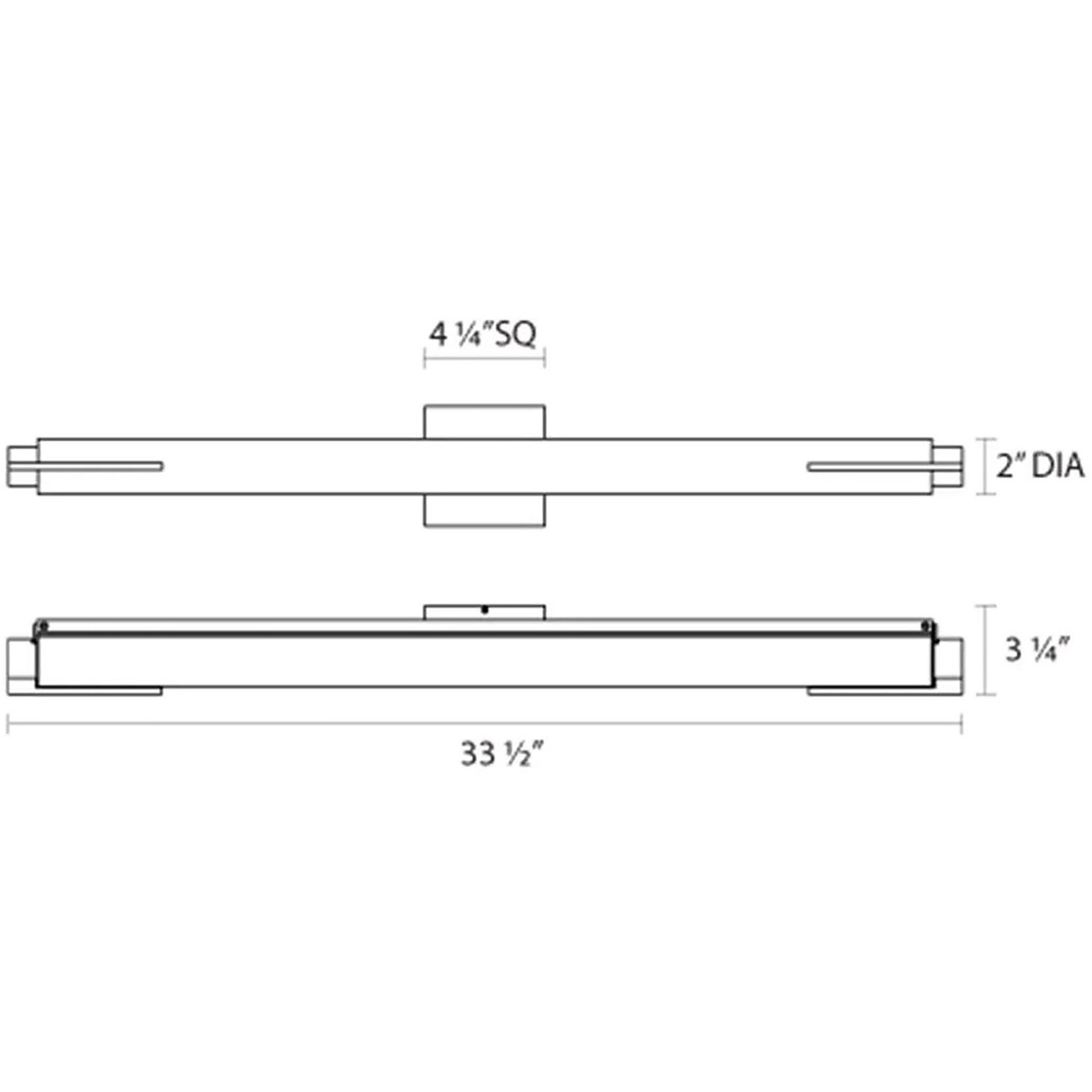 Tubo Slim LED 32 inch Satin Nickel Bath Bar Wall Light with Spine Trim