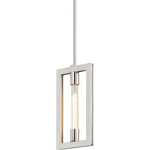 Enigma 1 Light 7.75 inch Silver Leaf/Stainless Steel Pendant Ceiling Light
