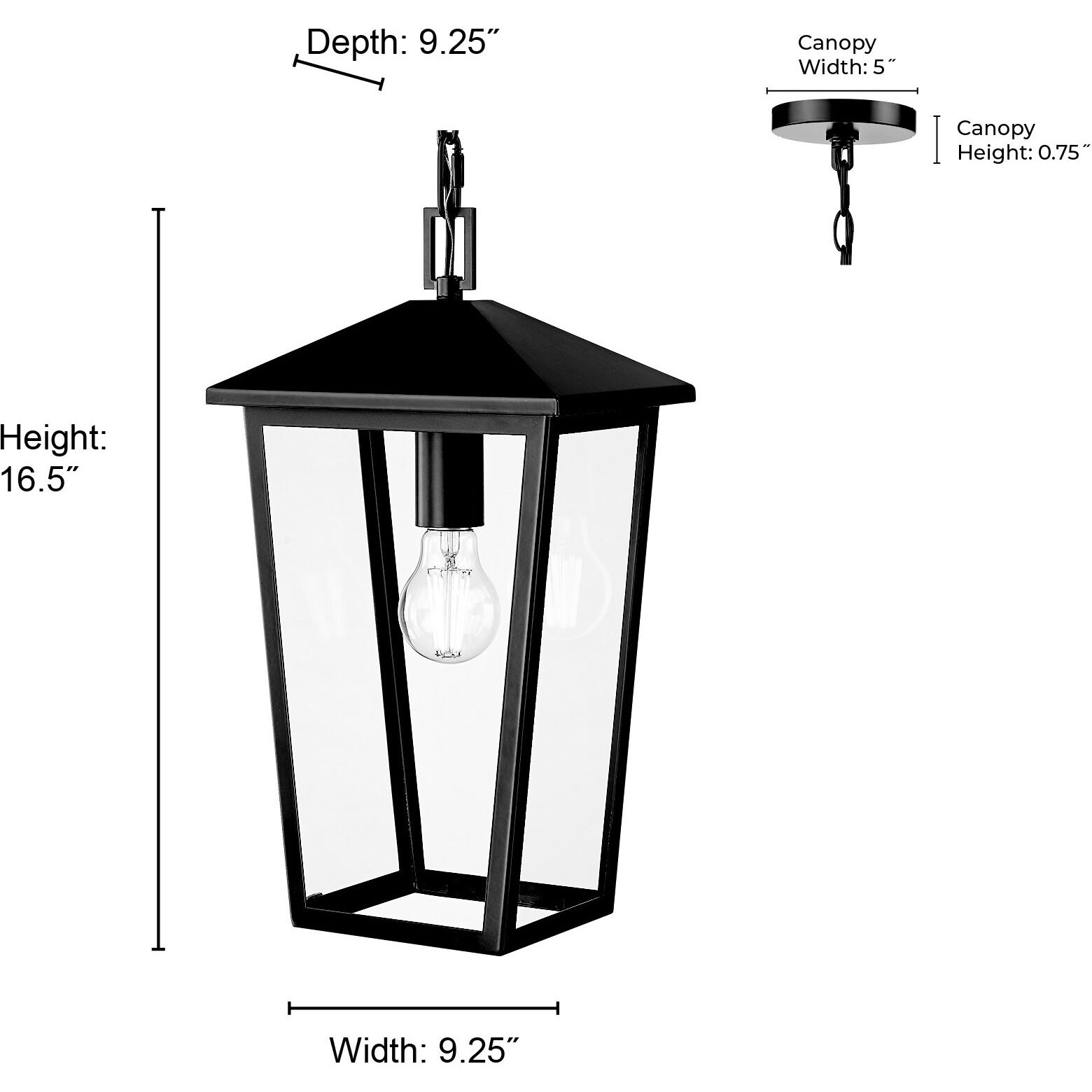 Munger 1 Light 9.25 inch Powder Coated Black Outdoor Hanging Pendant