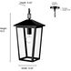 Munger 1 Light 9.25 inch Powder Coated Black Outdoor Hanging Pendant