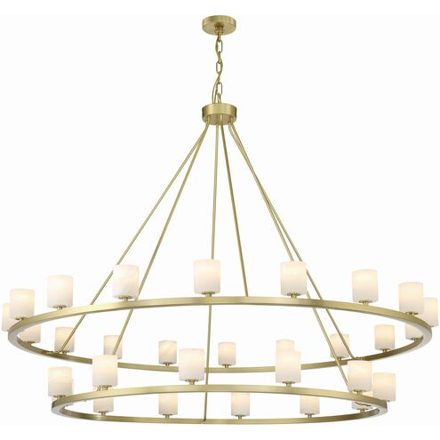 Aragon 30 Light 58.75 inch Soft Brass Chandelier Ceiling Light in White