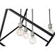 Vertical 4 Light 34 inch Matte Black and Brushed Nickel Chandelier Ceiling Light