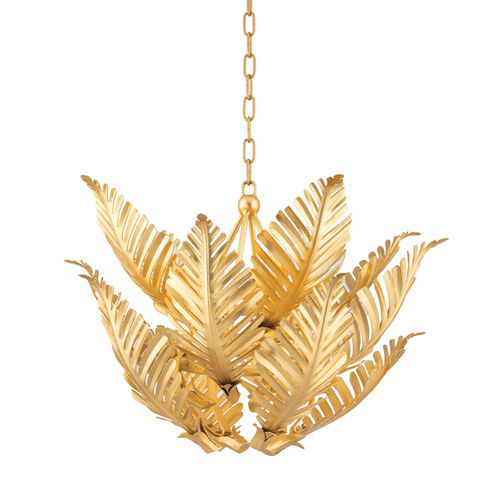Tropicale 8 Light 26 inch Gold Leaf Pendant Ceiling Light 